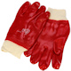 PVC Gloves - Red knitted wrist fully coated