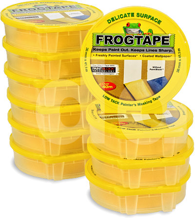 10 rolls x 36mm FrogTape Yellow Delicate-Surface Masking Tape