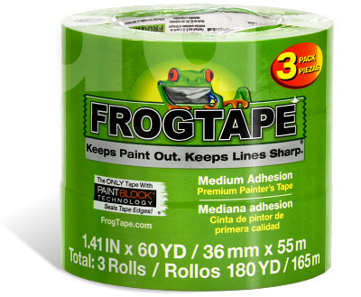 3 roll pack 36mm x 55m Frogtape Green - Multi-Surface Masking Tape