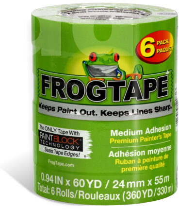 6 roll pack 24mm x 55m Frogtape Green - Multi-Surface Masking Tape 