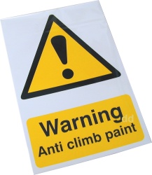 Anti-Climb Paint Sign (200 x 300mm)