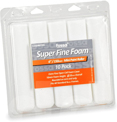 Fossa 6in Superfine Foam Mini Paint Roller Refill