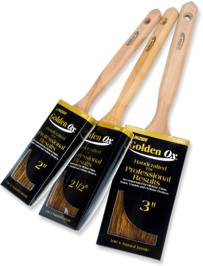 Linzer 3pc Golden Ox Flat Sash Paint Brush Set (1 x 2; 1 x 2.5; 1 x 3 in)