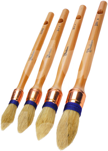 Windsor Round Sash Paint Brush Set - 1 x 15mm 18mm 21mm 25mm